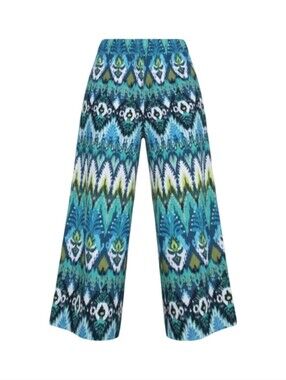 Karen Kane Flowy, Comfortable Vibrant Boho Summer Vibes Wide-Leg Palazzo Pants